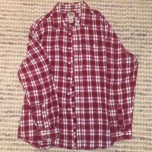 men’s LLBean red plaid flannel